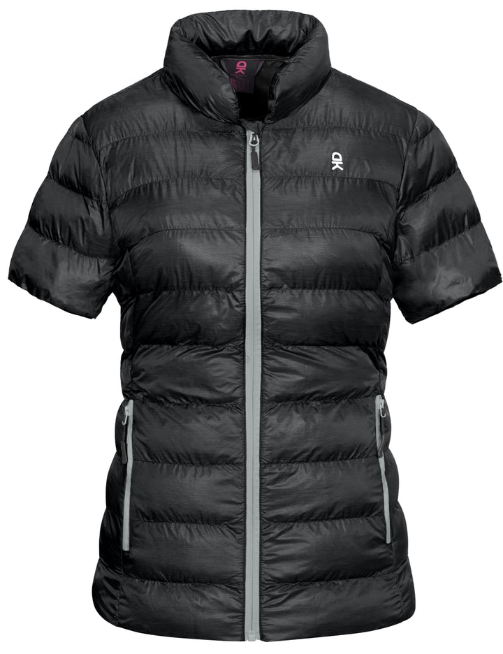 Women's Lightweight Short Sleeve Jacket, Warm Windproof Puffer Vest MP-US-DK
