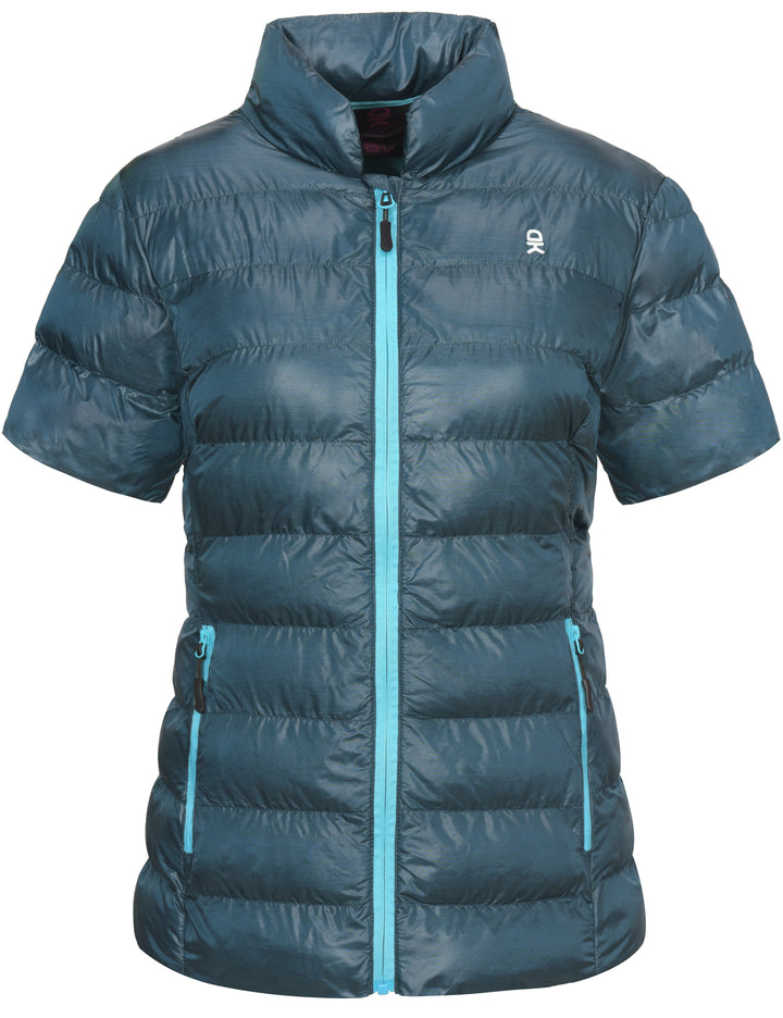 Women's Lightweight Short Sleeve Jacket, Warm Windproof Puffer Vest MP-US-DK