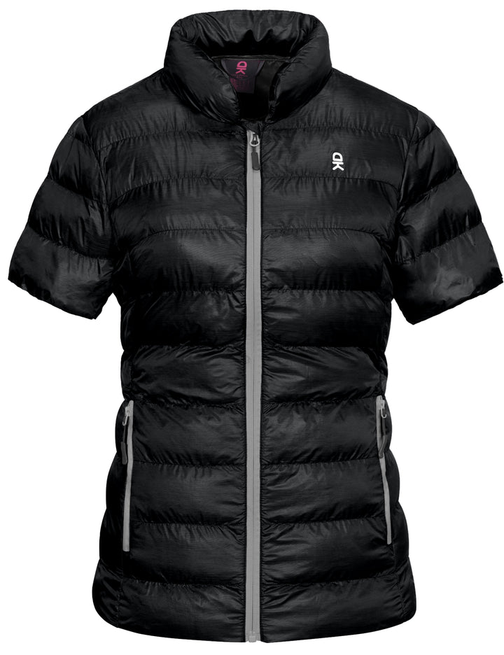 Women's Lightweight Short Sleeve Jacket, Warm Windproof Puffer Vest MP-US-DK