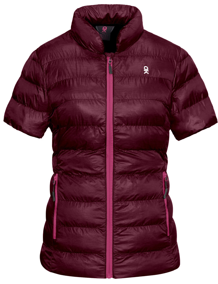 Women's Lightweight Short Sleeve Jacket, Warm Windproof Puffer Vest MP-US-DK