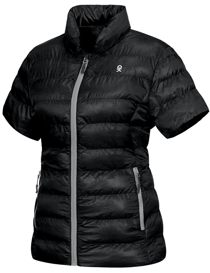 Women's Lightweight Short Sleeve Jacket, Warm Windproof Puffer Vest MP-US-DK
