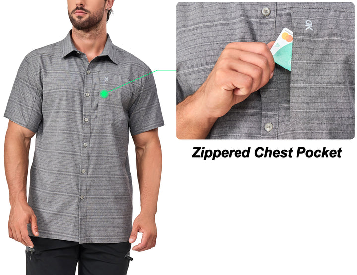 Men's Lightweight Quick Dry Button Down Breathable UPF50 Shirts MP-US-DK