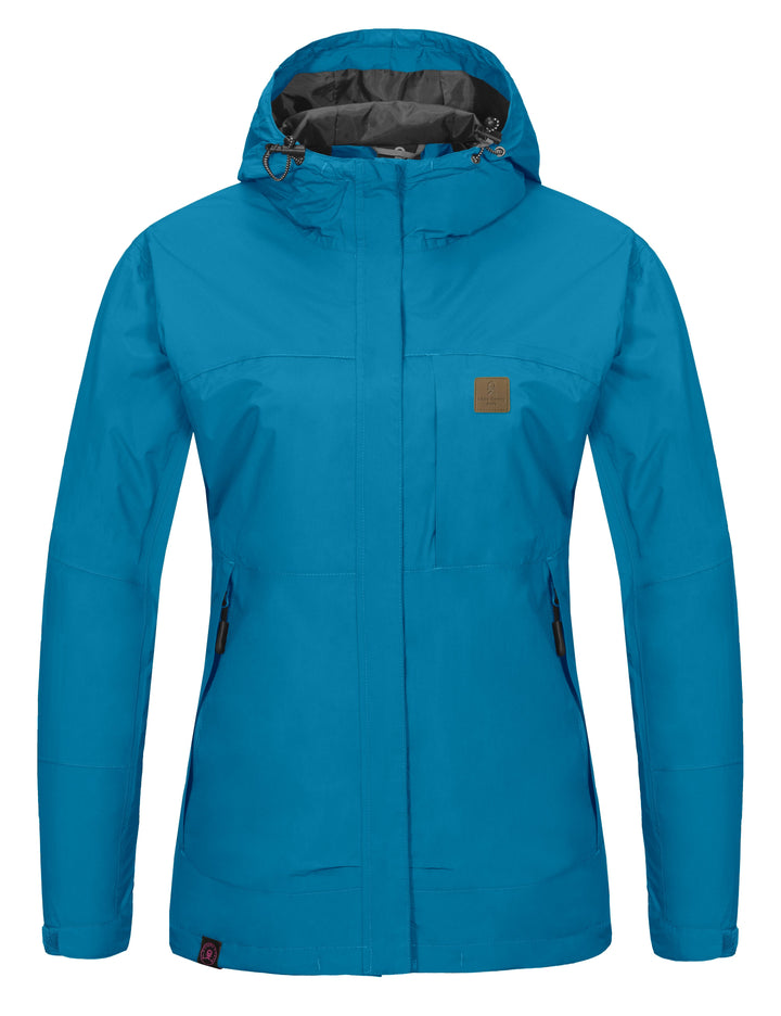 Women's Waterproof Breathable Shell Rain Jacket with Hood MP US-DK