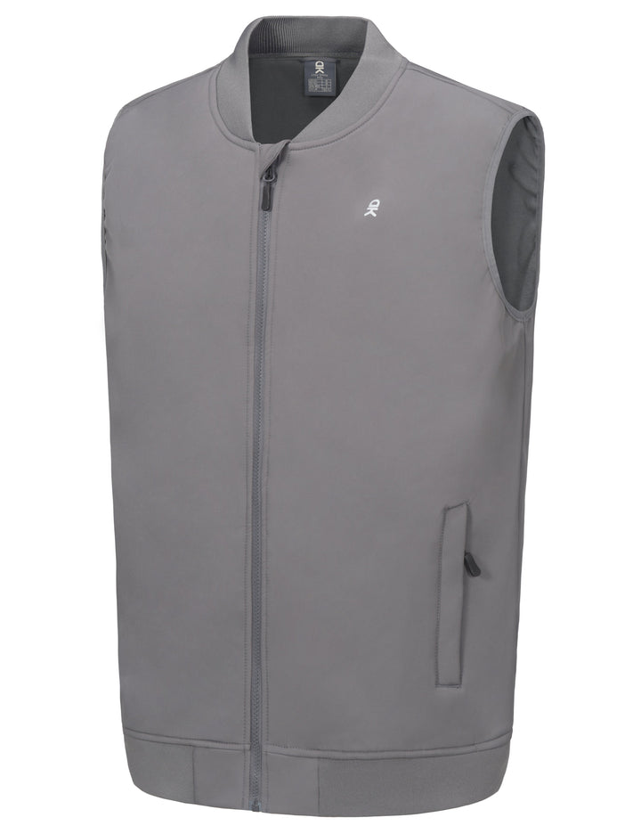 Men's Casual Lightweight Softshell Fleece Lined Golf  Vest MP US-DK