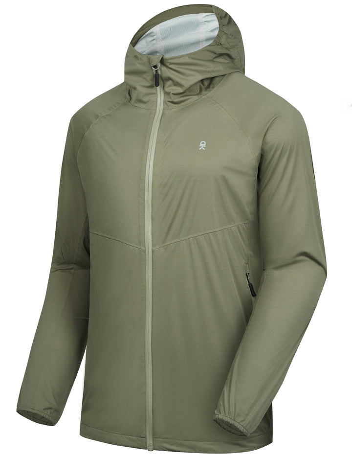 Men???¡§o?¡§¡§s Ultra Light Waterproof Hooded Rain Jacket, for Hiking, Fishing, and Cycling MP-US-DK
