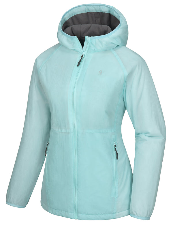 Women's Windproof Warm Lightweight Hooded Jacket with Recycled Insulation MP US-DK