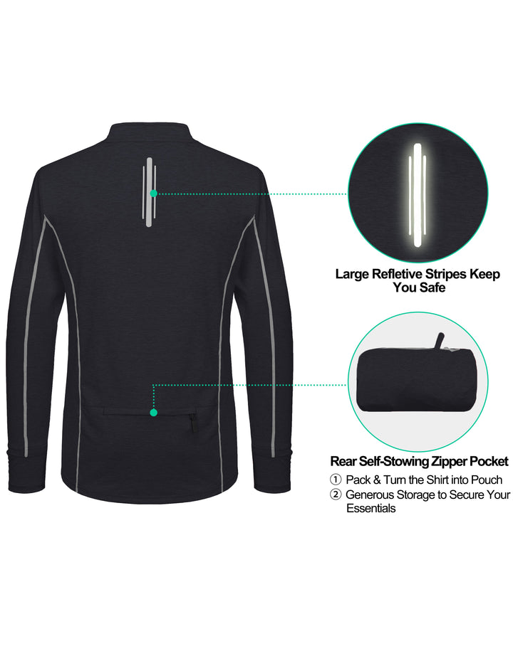Men????¡ìo??¡ì?¡ìs Lightweight  UPF 50 Long Sleeve Athletic Shirts for Running Golf, Packable MP-US-DK