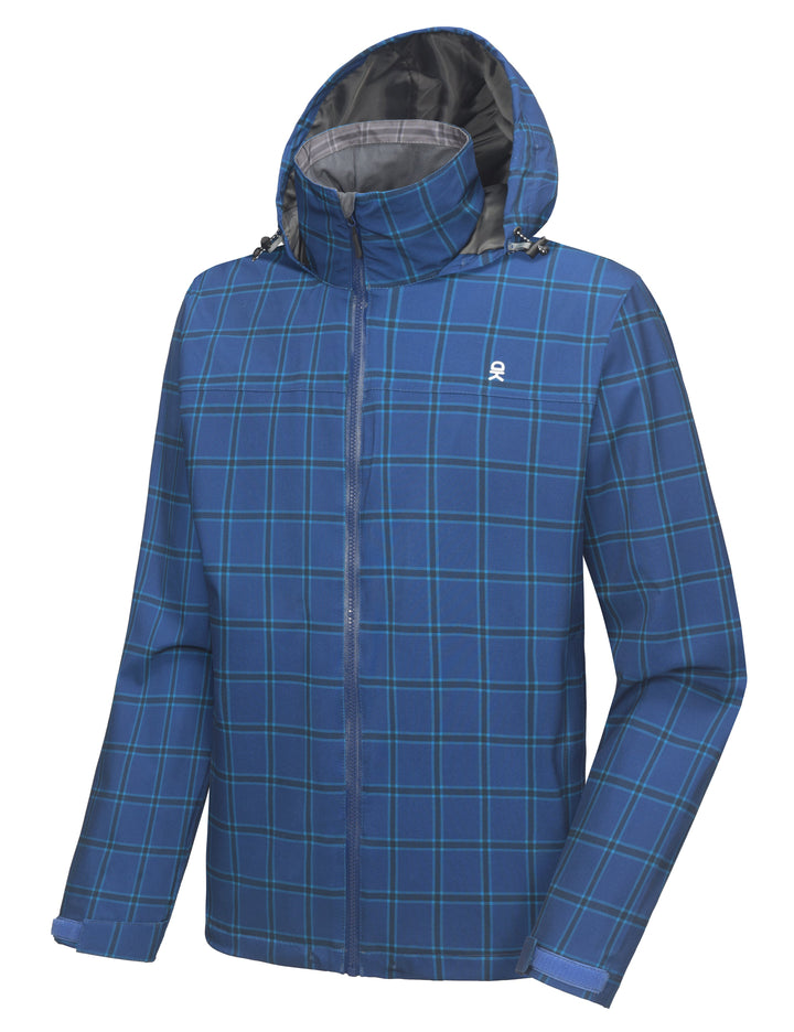 Men's Lightweight Waterproof Rain Jacket, Raincoat with Hood for Golf Hiking MP-US-DK