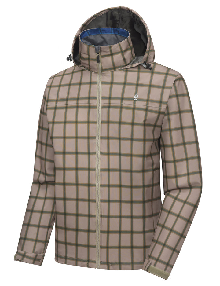 Men's Lightweight Waterproof Rain Jacket, Raincoat with Hood for Golf Hiking MP-US-DK