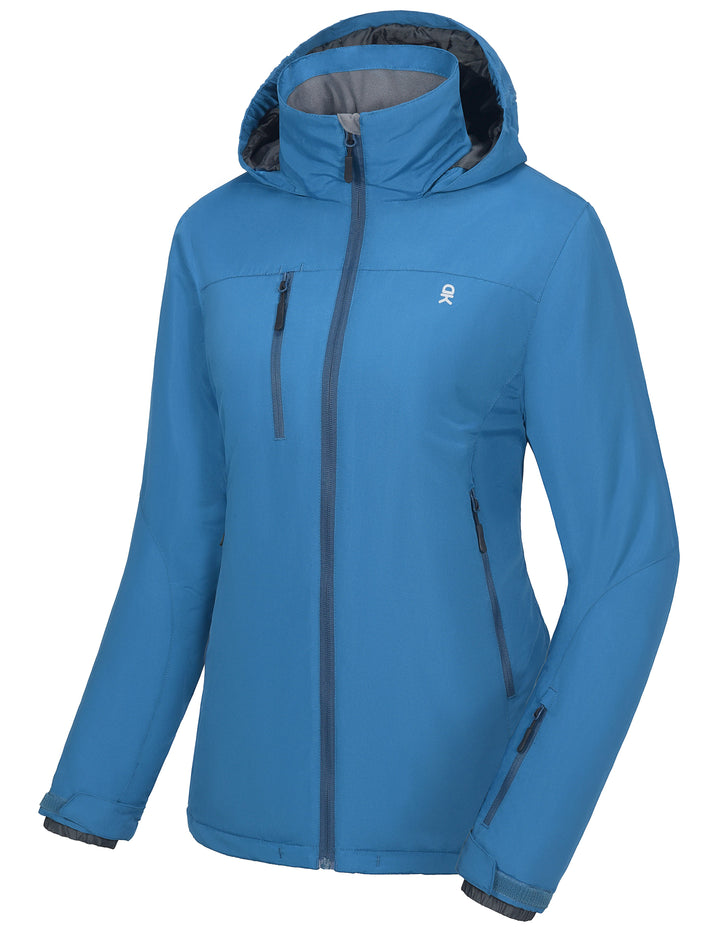 Women's Insulated Windproof Ski Jacket with Hood MP US-DK