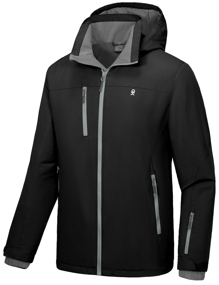 Men's Warm Insulated Lightweight Hooded Winter Ski Jacket MP US-DK
