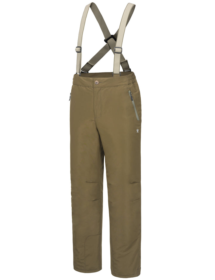 Men's Water Resistant Ski Bibs Insulated Snow Pants with Detachable Suspenders MP US-DK