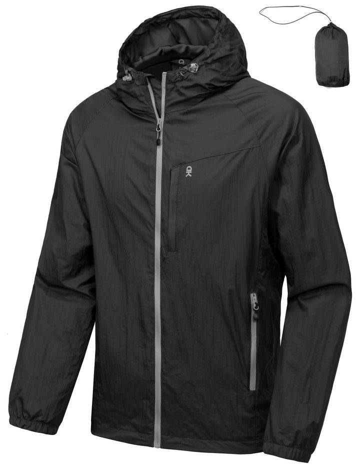 Men's Packable Windproof Lightweight Hooded Jacket MP-US-DK