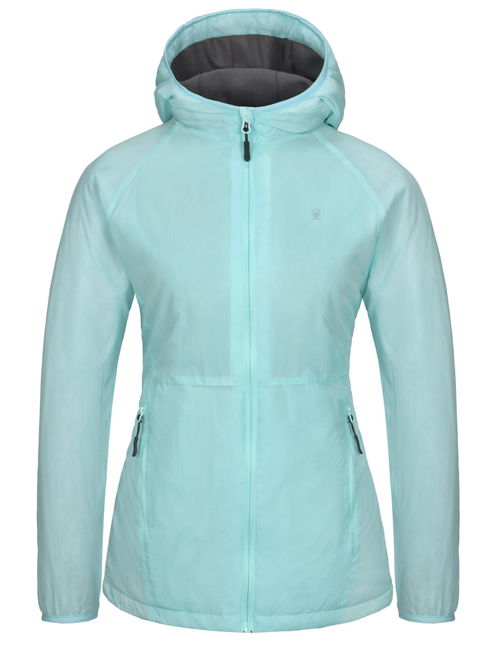 Women's Windproof Warm Lightweight Hooded Jacket with Recycled Insulation MP US-DK