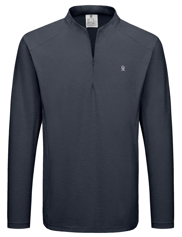 Men's UPF 50+ Quarter Zip Pullover Long Sleeve Athletic Shirts MP-US-DK