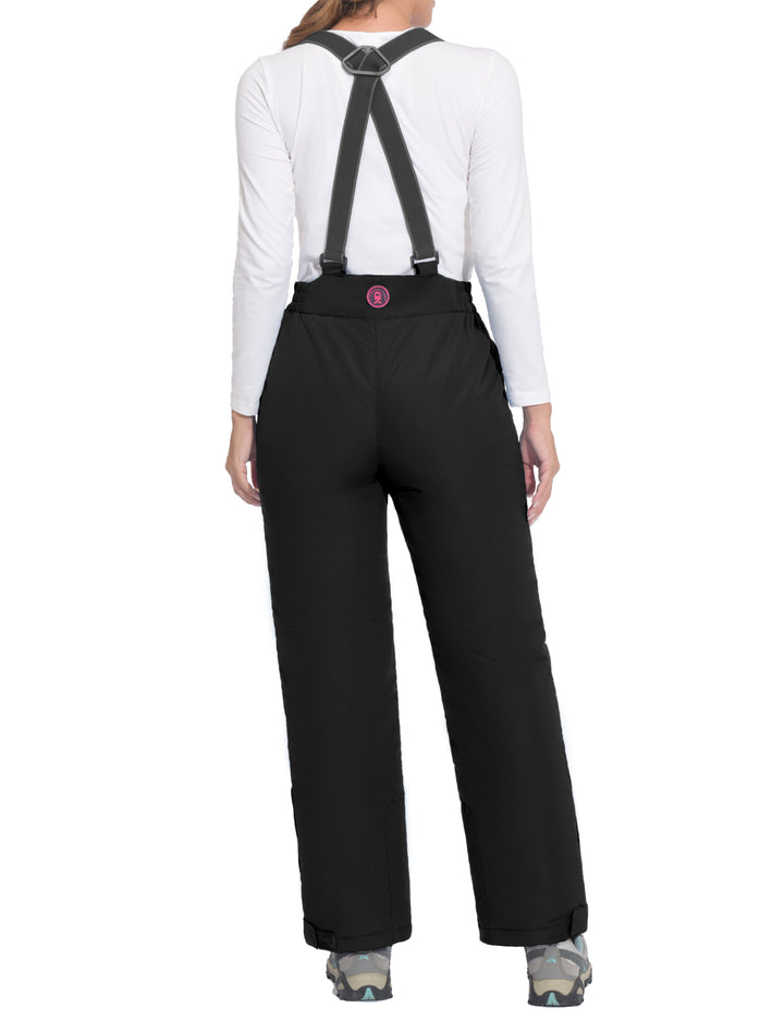 Women's Water Resistant Ski Bibs Insulated Snow Pants with Detachable Suspenders MP US-DK