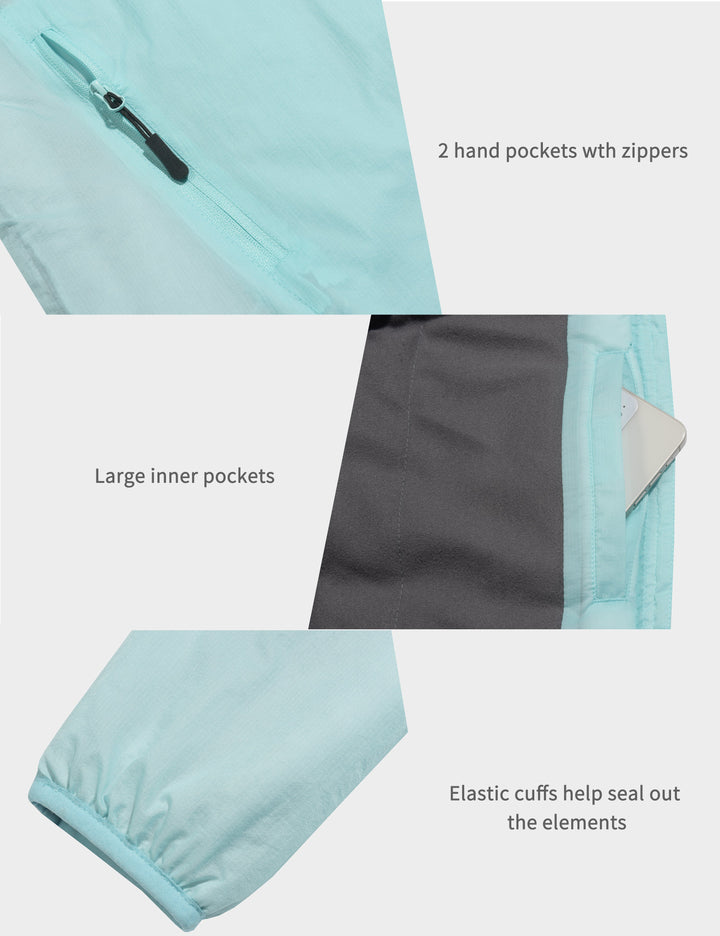 Women's Windproof Warm Lightweight Hooded Jacket with Recycled Insulation MP US-DK