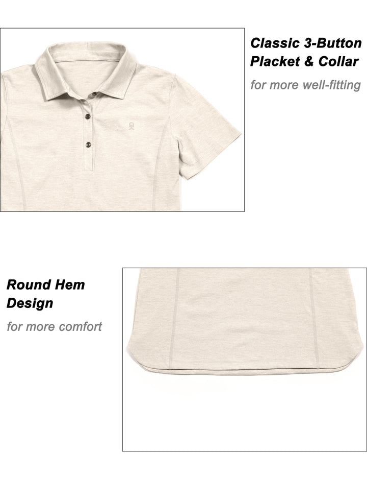 Women's Quick Dry Lightweight Golf Polo Shirt Short YDF US-DK