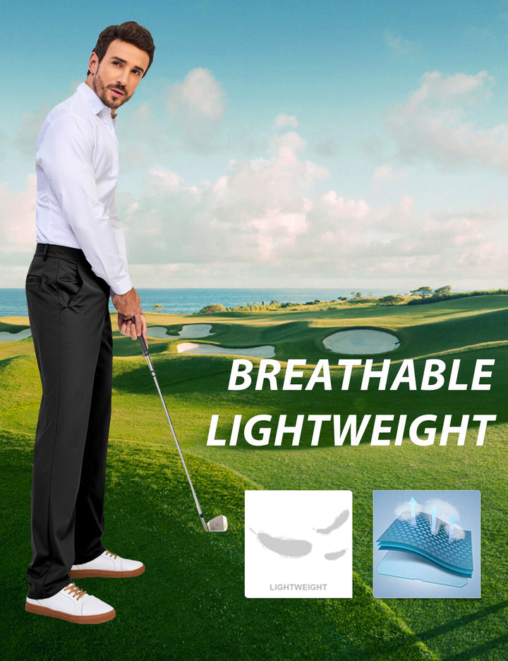 Men???¡§o?¡§¡§s Regular Fit Dress Pants Golf Pants Casual Travel Pants MP-US-DK