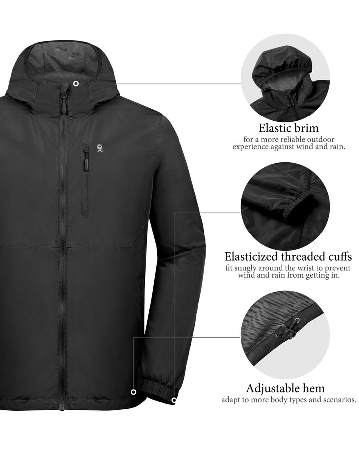 Men???¡§o?¡§¡§s Quick Drying Water Resistant Light Jacket with Full Zip MP-US-DK