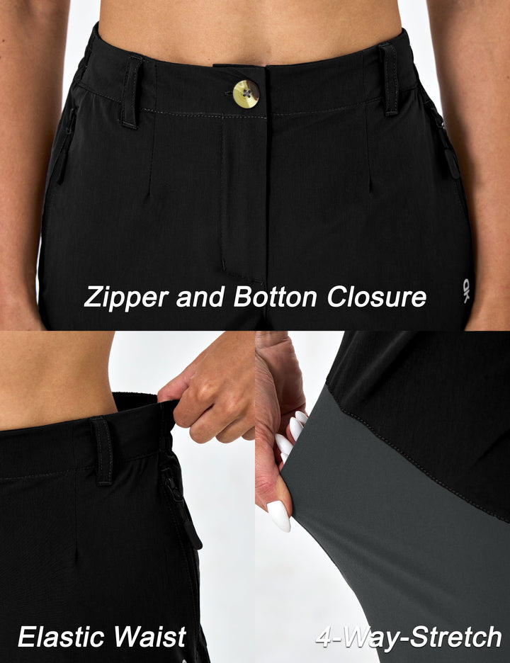 Women's Stretch Capris Lightweight Breathable UPF 50 Pants MP-US-DK