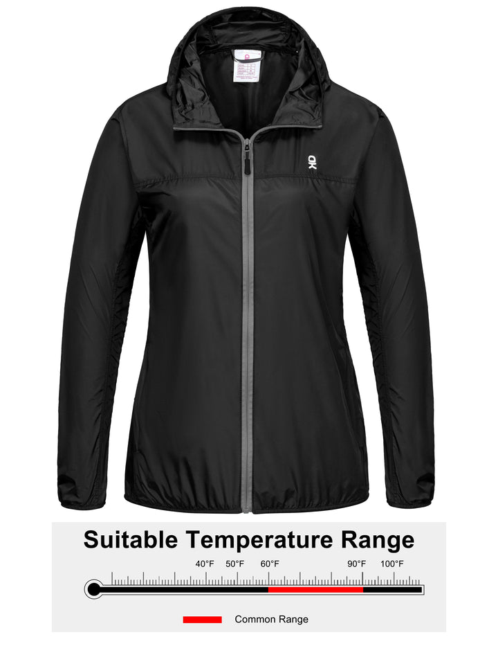 Women's Lightweight Packable Windproof Sun Protection Running Jacket MP US-DK