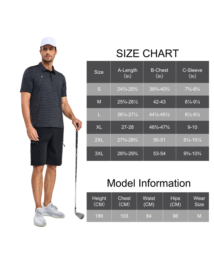 Men's Golf Short Sleeve Polo Shirt with Quick Dry Stretch MP-US-DK