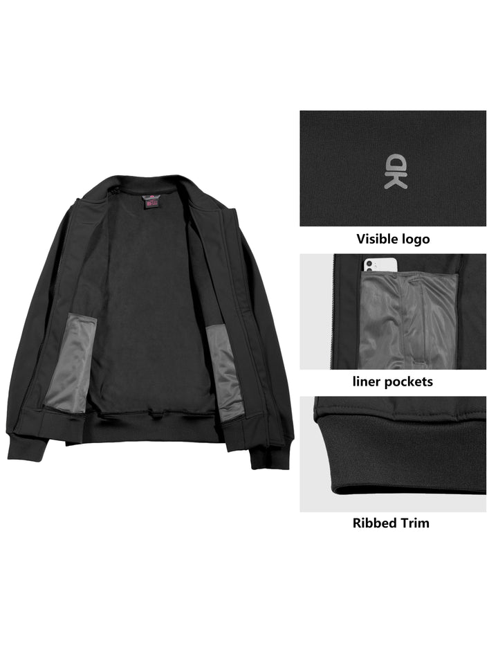 Women's Lightweight Warm Fleece Softshell Winter Bomber Jacket MP US-DK