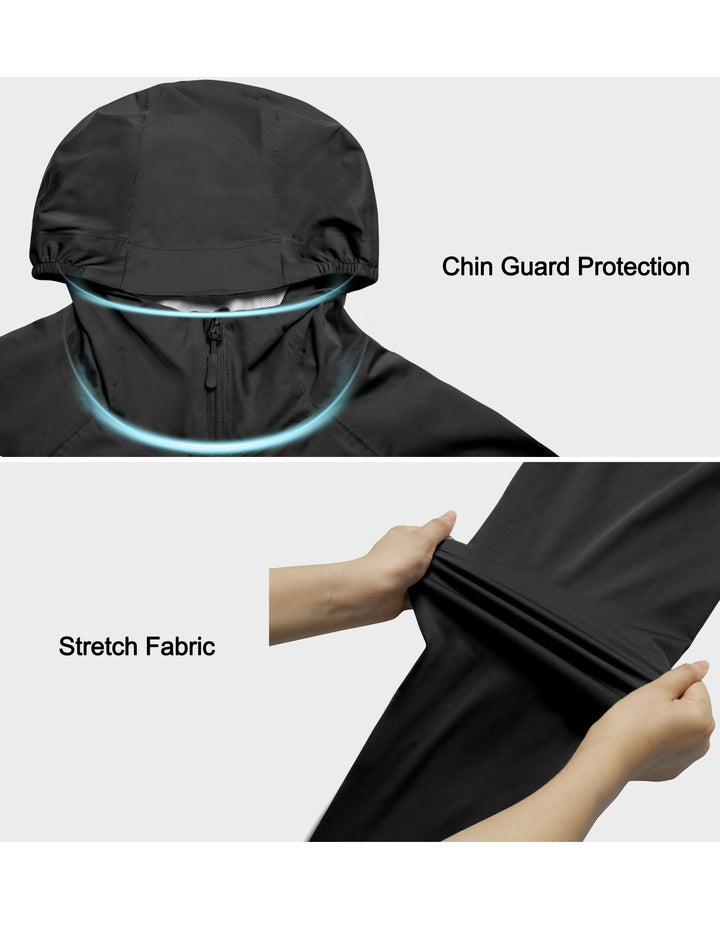 Men???¡§o?¡§¡§s Ultra Light Waterproof Hooded Rain Jacket, for Hiking, Fishing, and Cycling MP-US-DK