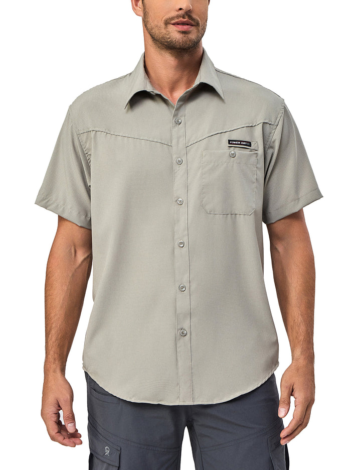 Men's Ultra-Breathable UPF 50 Short Sleeve Fishing Hiking Shirts MP-US-DK