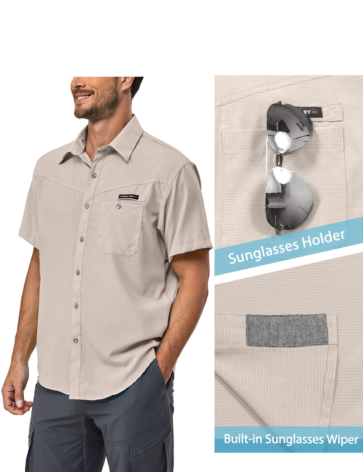 Men's Ultra-Breathable UPF 50 Short Sleeve Fishing Hiking Shirts MP-US-DK