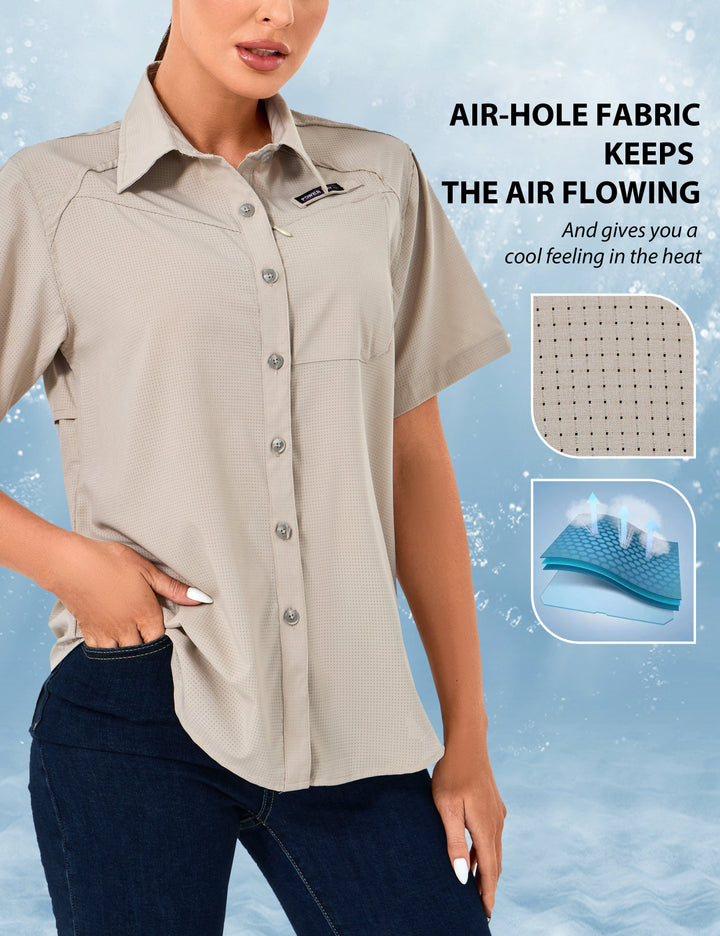 Women's Breathable UPF 50 UV Protection Shirt,  for Fishing Hiking MP-US-DK