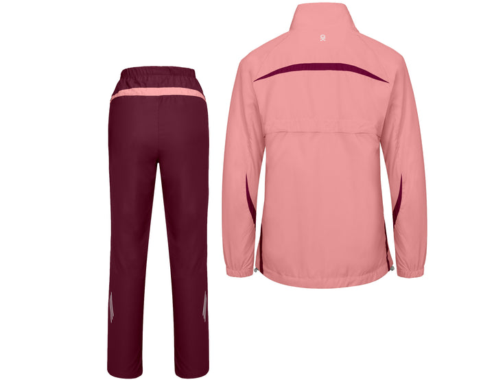 Women Running Jacket 2 Pieces Set, Full Zip Track Sports Suits for Cycling MP-US-DK