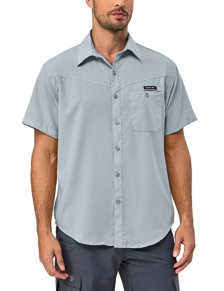 Men's Ultra-Breathable UPF 50 Short Sleeve Fishing Hiking Shirts MP-US-DK