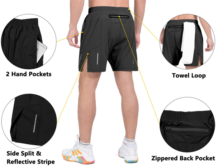Men's 5 Inches Ultra Stretch Quick Dry 2 in 1 Running Shorts YZF US-DK