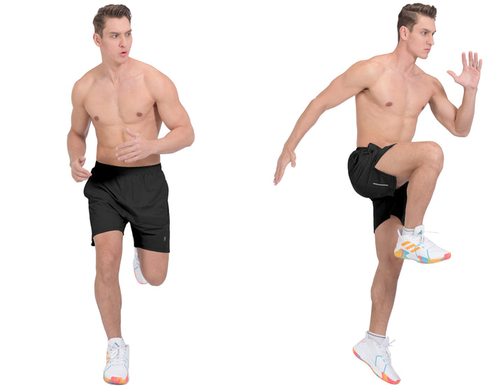 Men's 5 Inches Ultra Stretch Quick Dry 2 in 1 Running Shorts YZF US-DK
