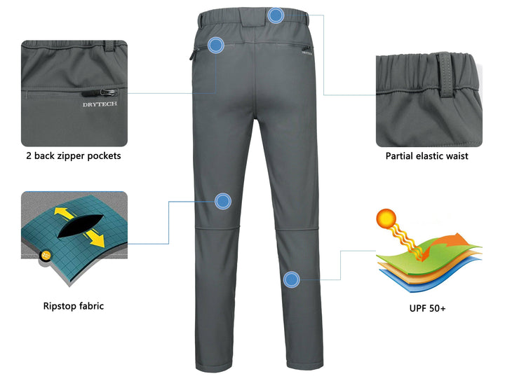 Men's Fleece Lined Ski Softshell Insulated Pants YZF US-DK