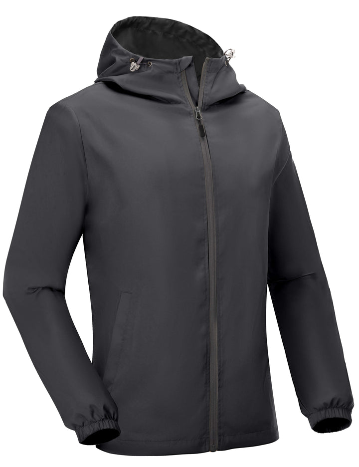 Men's Lightweight Breathable Windbreaker Running Jacket with Hood YZF US-DK
