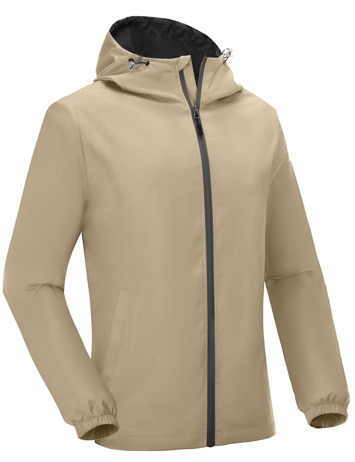 Men's Lightweight Breathable Windbreaker Running Jacket with Hood YZF US-DK