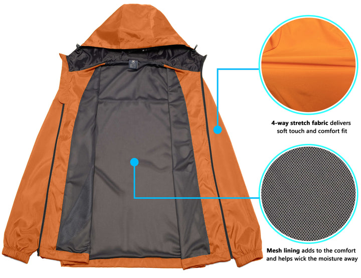 Men's Lightweight Breathable Windbreaker Running Jacket with Hood YZF US-DK