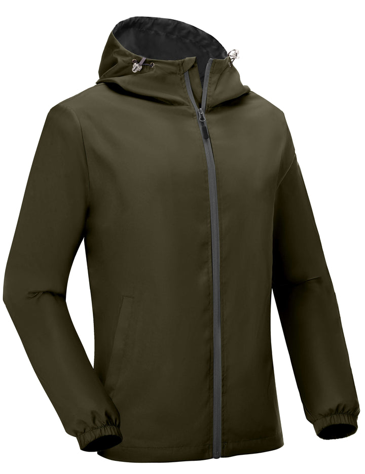 Men's Lightweight Breathable Windbreaker Running Jacket with Hood YZF US-DK