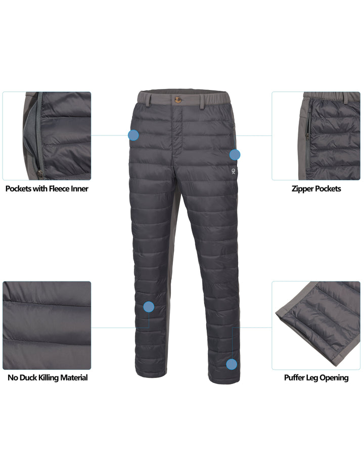 Men's Lightweight Puffy Ski Insulation Down Pants MP US-DK