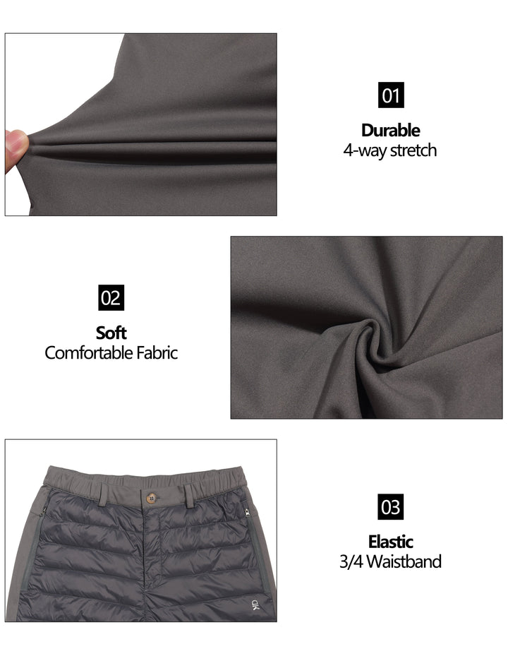 Men's Lightweight Puffy Ski Insulation Down Pants MP US-DK