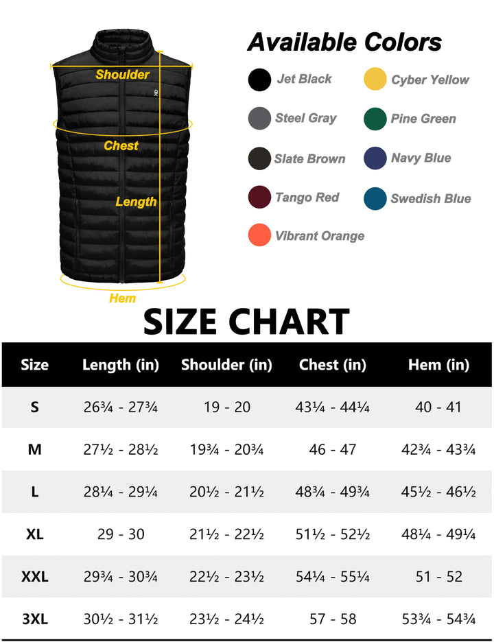 Men's Lightweight Warm Casual Puffer Vest YZF US-DK