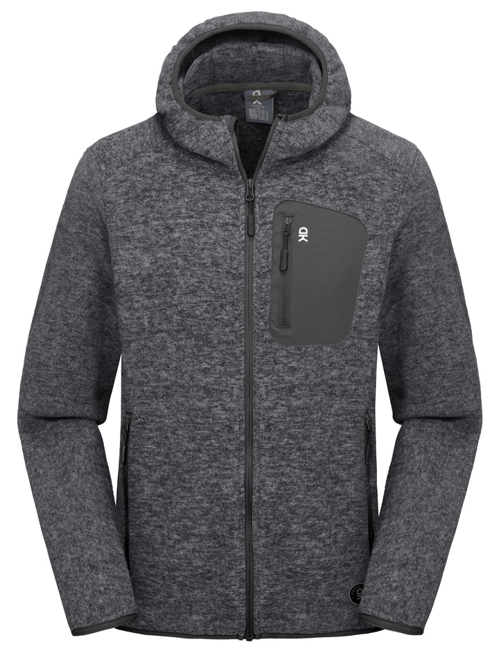 Men's Lightweight Warm Polar Fleece Running Hooded Jacket YZF US-DK
