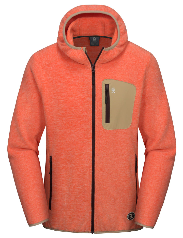 Men's Lightweight Warm Polar Fleece Running Hooded Jacket YZF US-DK