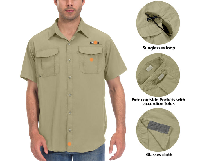 Men's UPF 50+ Short Sleeve Fishing Shirt YZF US-DK