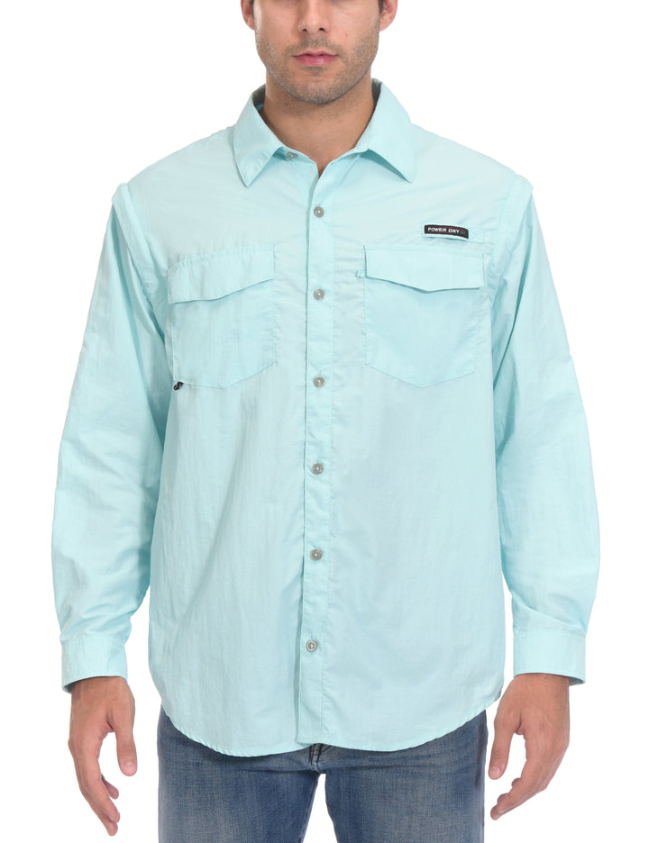 Men's UPF 50+ UV Protection Long Sleeve Fishing Shirt YZF US-DK