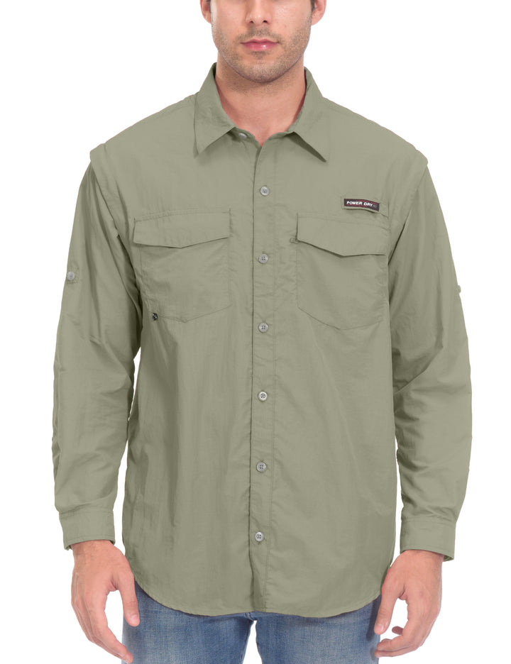 Men's UPF 50+ UV Protection Long Sleeve Fishing Shirt YZF US-DK