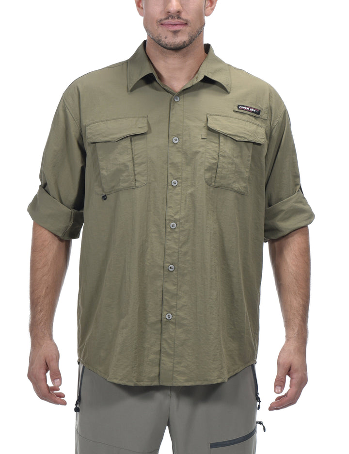 Men's UPF 50+ UV Protection Shirt, Long Sleeve Fishing Shirt YZF US-DK